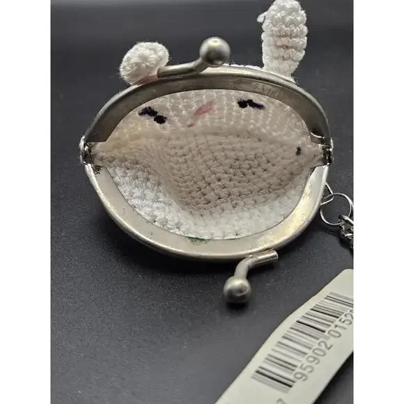 Hallmark Vintage Crochet Bunny Coin Purse Keychain - NWT - Picture 3 of 6